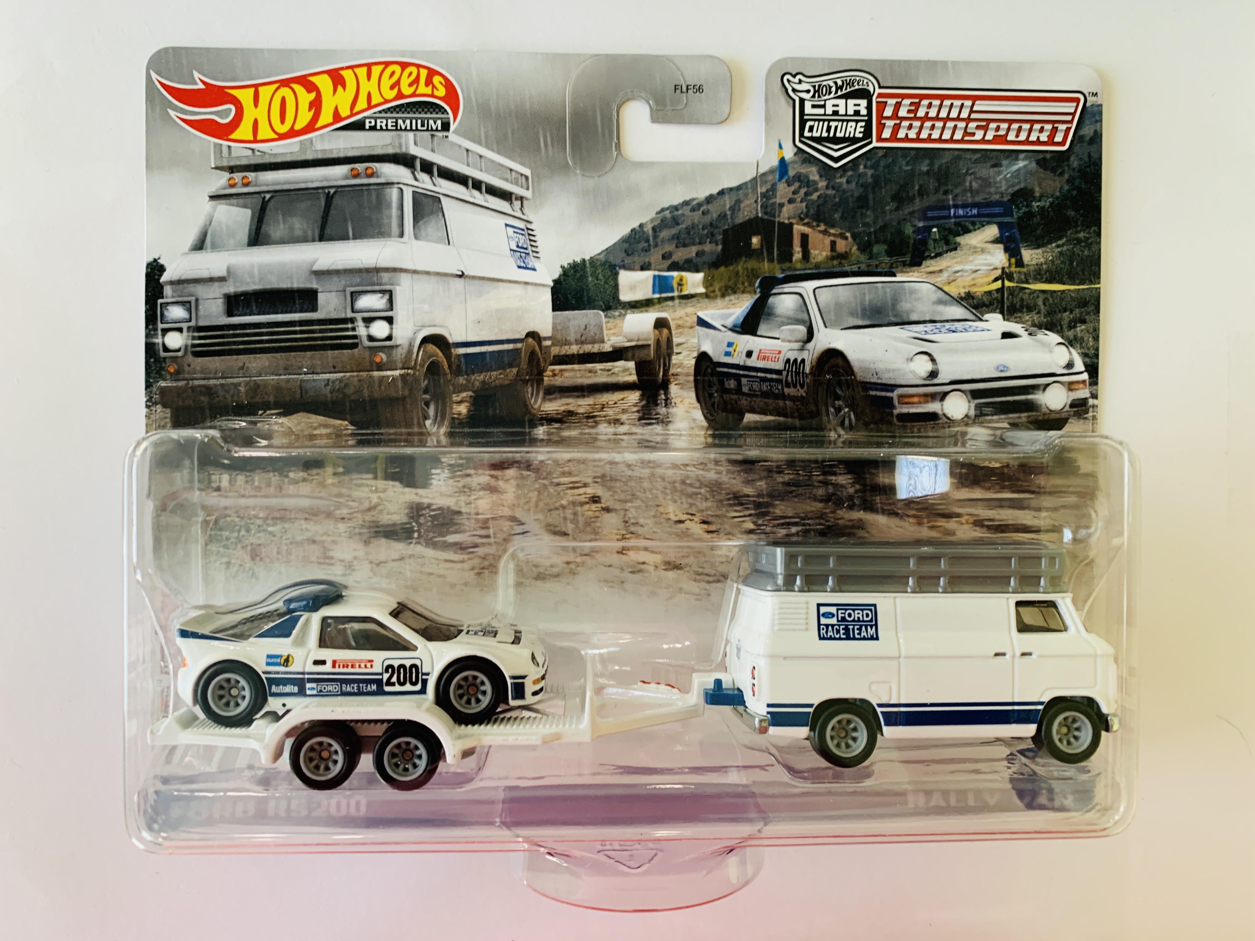 Hot Wheels Premium Team Transport 33 Ford Rs200 With Trailer Rally Van 2506